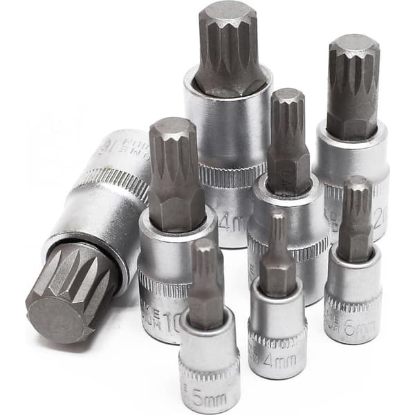 XZN Multi-spår Hylsnyckelsats, 8 delar, M4 - M16