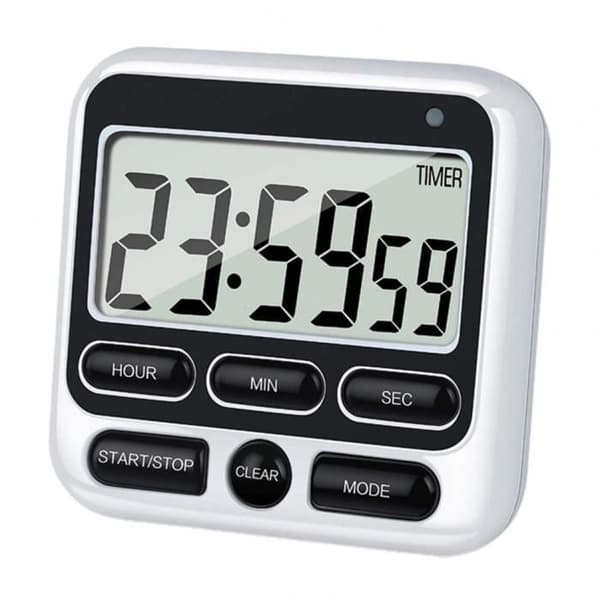 Sort - Nyttig køkkentimer, høj 70-90dB lyd, digitalt display, knapdesign, ur, ch