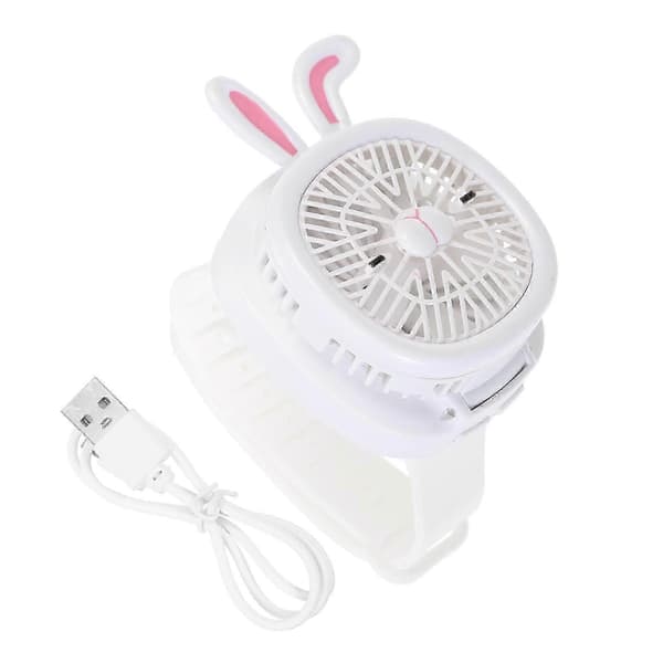 Børne tegneserie ur ventilator Bærbar ur ventilator USB ventilator med håndledsrem USB genopladelig ventilator