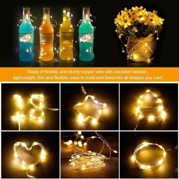 Ljusslinga - 1M - 10 LED - Varmvit - Batteridriven