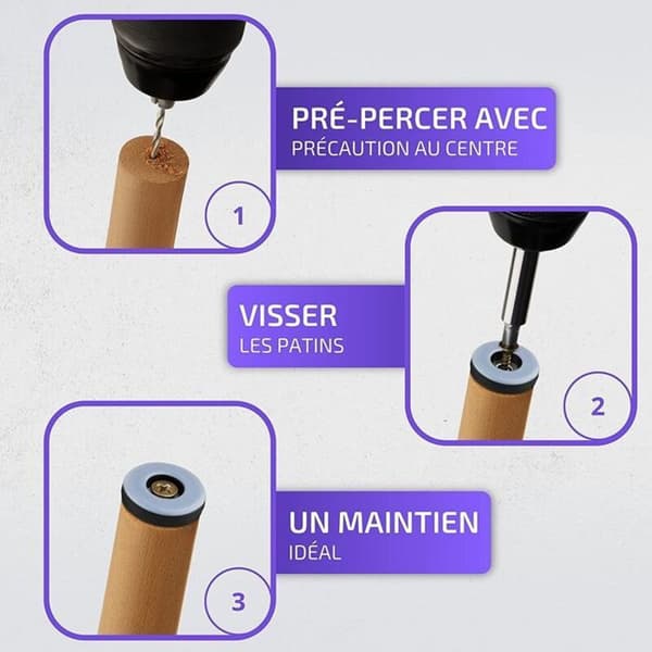 20 runde 30 mm Teflon møbelglidere - PTFE anti-ridseglider med skruer