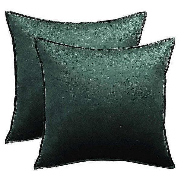 Putetrekk, 2 grønne putetrekk - Fløyel sofapute - 45cm X 45cm