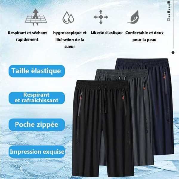 Hurtigtørrende elastiske sportsshorts til mænd - Blå - Lynlåslommer - Snøre S