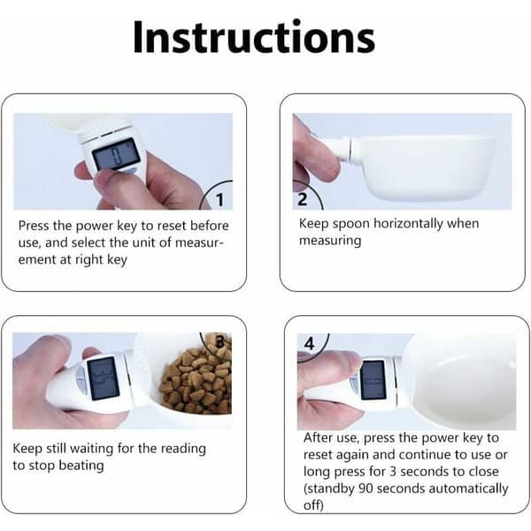 Måleske til hunde Vejeske med LCD-display Velegnet til hunde-, katte-, kanin- og fuglefoder