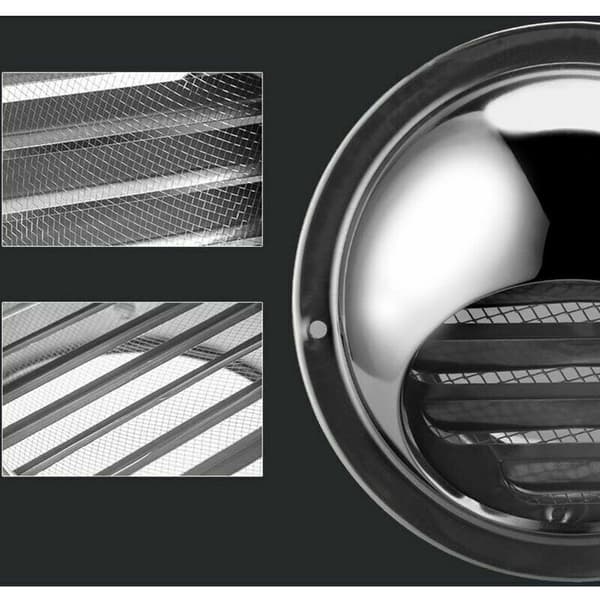 Ventilationsrist – 100 mm udvendig rist i rustfrit stål med insektnet, forhindrer kold luft