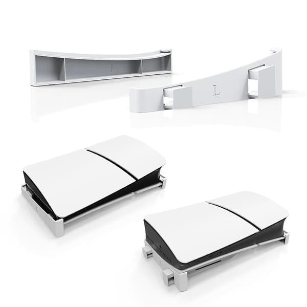 Ps5 Slim Horisontellt Ställ, Ps5 Slim Konsolbasstativ, Basstativ Tillbehör Kompatibla Playstation 5 Disc & Digital Editions Vit