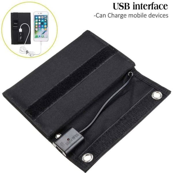 15W/5V Sammenfoldelig Solpanelstaske, Fleksibelt Sammenfoldeligt Solopladningspanel til Mobiltelefon, Velegnet til Camping
