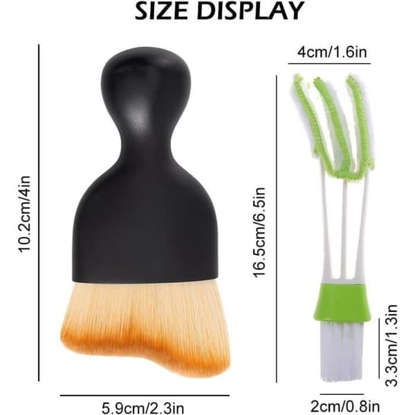Rengøringsbørste - Ikke specificeret - 2 stk. - Bløde nylonbørster - Ergonomisk design - Holdbar