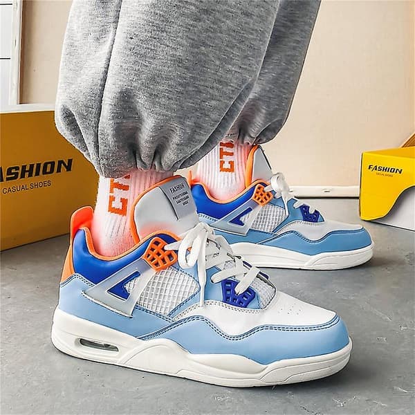 Herre Sneakers Åndbare Løbesko Mode Dame Sportssko 02 HvidBlå 43 WhiteBlue 43
