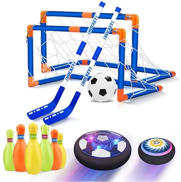 Hoverfotballsett for barn - LED-lys fotballspill med 2 mål og 1 barn