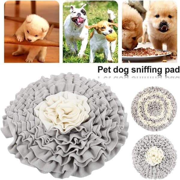 Snusemåtte – 45x45cm interaktiv træningsmåtte til hunde – Grå