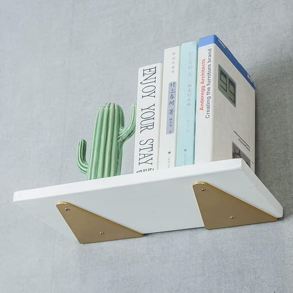 2 stk. stålhyldebeslag – Trekant 8x10cm – Høj bæreevne – Usynlig vægmontering – Til bogreoler og møbler