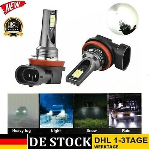 2-pack H11 H8 LED Dimljus 6500K Strålkastarpaket Canbus-lampor