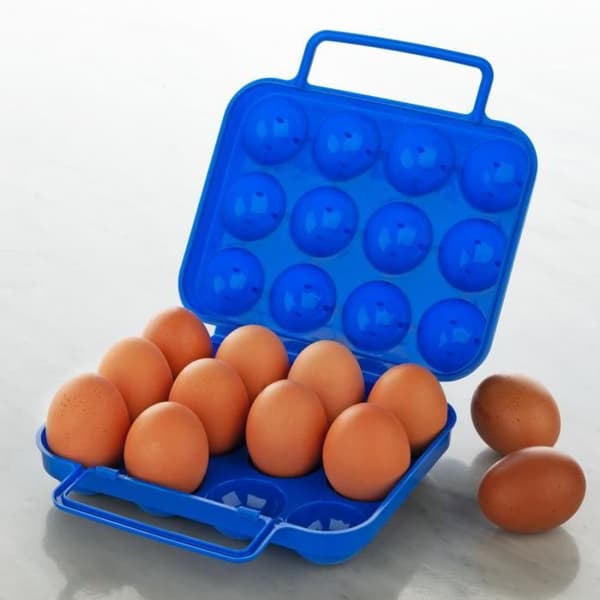 Eggekartong - ALUMINIUM OG PLAST - 12 rom - Blå - Rektangulær - For barn