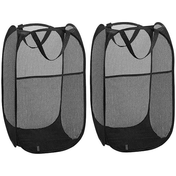 Tvättkorg [2-pack] Vikbar Pop Up Nät Tvättkorg La