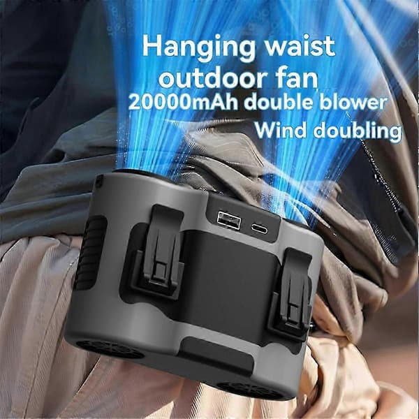 Taljehængende ventilator med lang batterilevetid Udendørs campingventilator