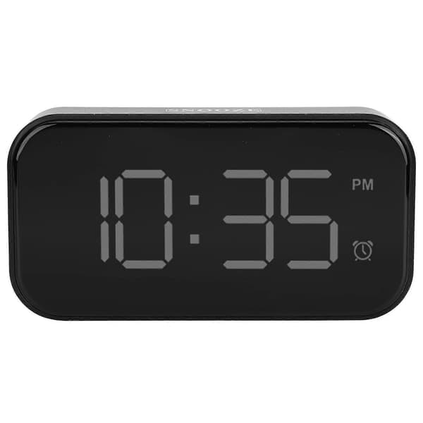 SSRGV USB LED Digital Touch Väckarklocka 12/24H Bärbar Sängklocka för Hem Sovrum Resa Vit