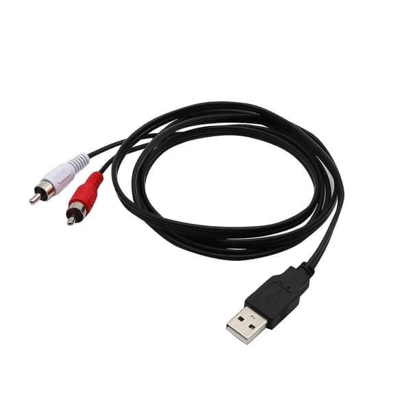 1,5 m USB A hane till 2x RCA Phono hane AV-kabel sladd PC TV Aux ljudvideoadapter