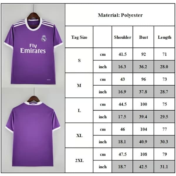 REAL MADRID 2016 - 2017 UDEBANE Retro Fodboldtrøje MM
