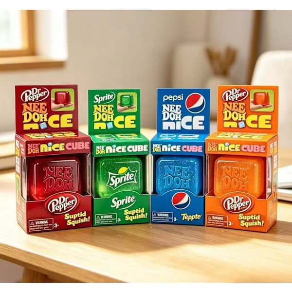 Ny trykaflastningsklemme Schyling Needoh Nice Cube Sensorisk Fingerspidslegetøj (Sprite) Sprite Sprite