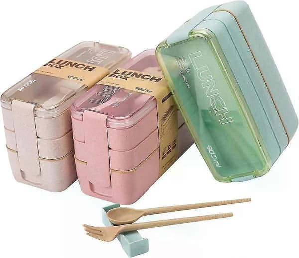 Bento Box, 1-pak stabelbar japansk madkasse-sæt til voksne med ske