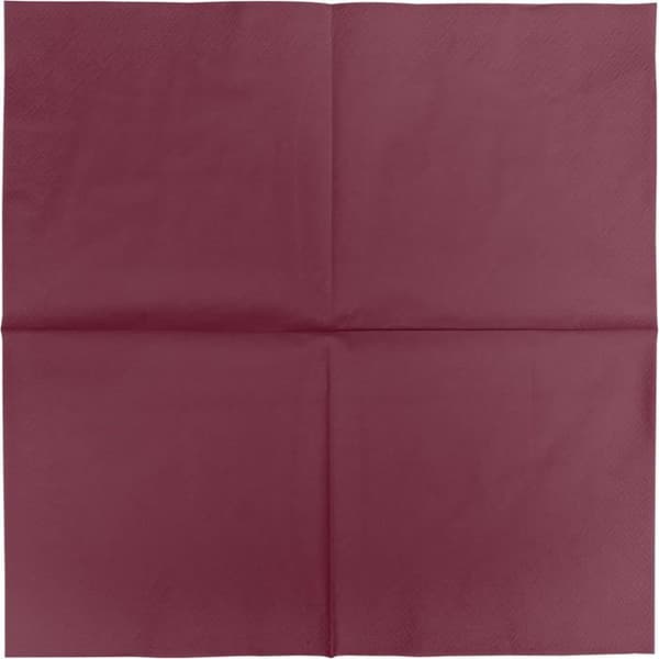 Cellulosaservetter - 100-pack - Tre lager - Vinröd - 33x33 cm - För catering och fester