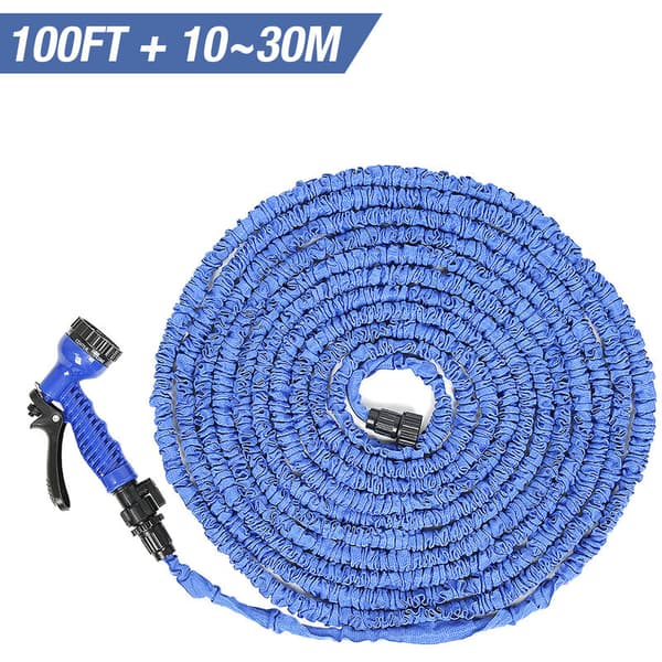 Uttrekkbar hageslange, 30m (100ft) blå