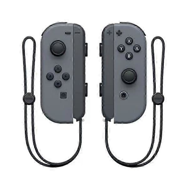 Joycon trådlös handkontroll för Nintendo Switch, stöder väckningsfunktion, vänster höger fjärrkontroll med handledsrem grå grey