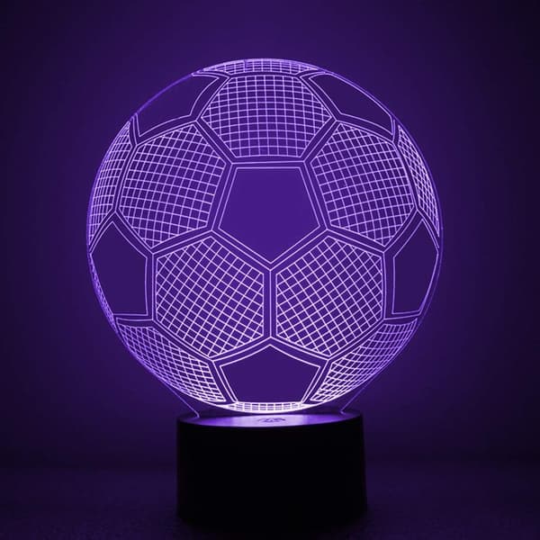 Cara 3D Illusion Fodboldlamper Lampe Fodbold Natlys til