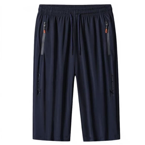 Hurtigtørrende elastiske sportsshorts til mænd - Blå - Lynlåslommer - Snøre M