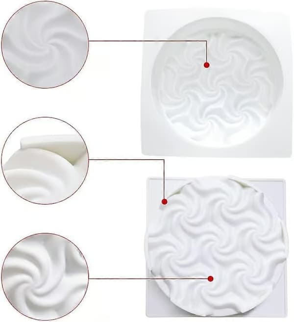 Stor silikonbakform för gelé, moussetårta, 3D-spiral silikon non-stick
