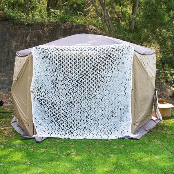 Perforert solseil - 120 g/m² - Polyester - Firkantet - 3 x 3 m - Hvit - For balkong, terrasse og hage