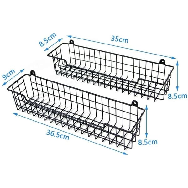 Väggmonterad kryddhylla, set om 2 – 2,0 mm tjock metall – Snabb installation – Optimerad köksförvaring