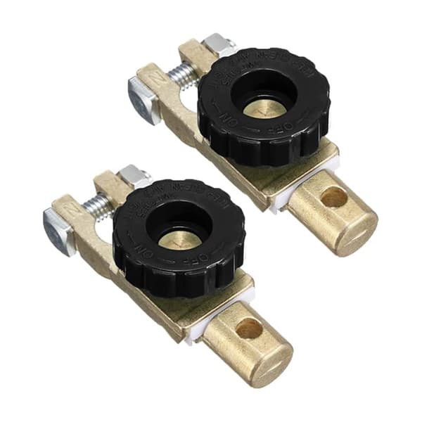 2 stk. 12V 24V Batteriafbryder, Bilbatteri Terminal Afbryder Isolator med Knap, Sort, til Bil, Lastbil, Båd