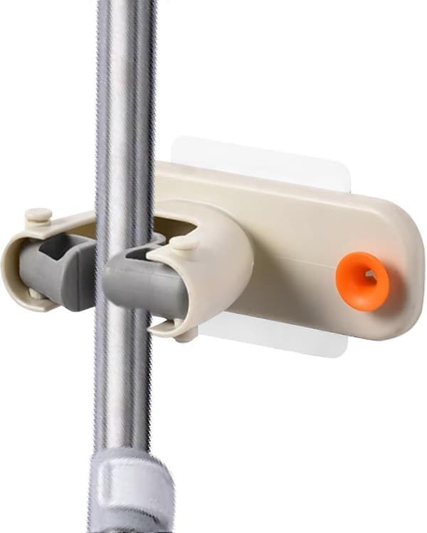 Redskapskrokar för kvastar och moppar, väggmonterad kvast- och mopphållare, halkfri beige