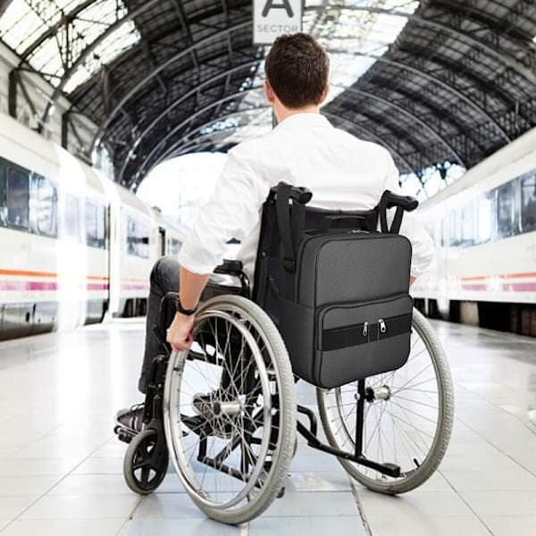 Vattentät rullstolsryggsäck, förvaringsväska för elrullstol och rollator (W)