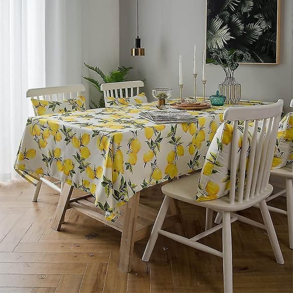 Sølebestandig sitronduk i polyester for vår- og sommerbruk, 52 x 70 tommer rektangulær