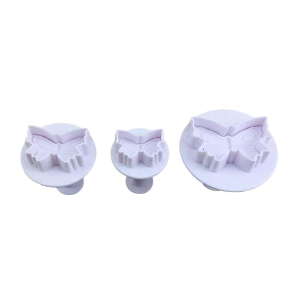 3 stk sommerfugl stempel fondant kutter DIY kake stempel bakeutstyr