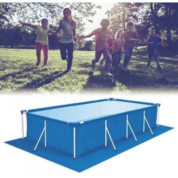 Poolgulvmåtte, overjordisk poolmåtte 150x220CM, foldbar rektangulær vandtæt poolgulvmåtte, beskyttende