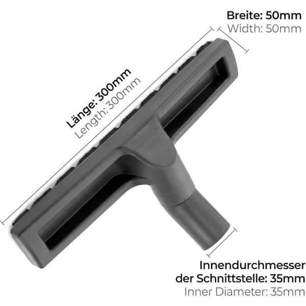 Universal gulvbørste 35 mm - Nylon - Hårde gulve - Drejehjul - Parket og fliser