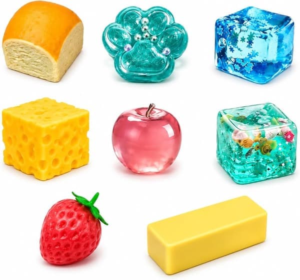 Squishy Fun Box – 8-delad mystisk blindlåda för barn och vuxna – A+B