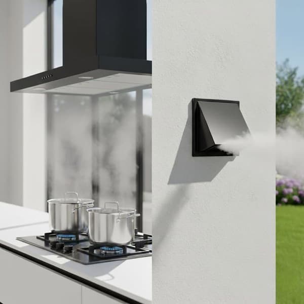 Ventilationsrist - 1 enhed - ABS - Kontraventil - Vægmonteret ventilationsudtag - Grå 100mm