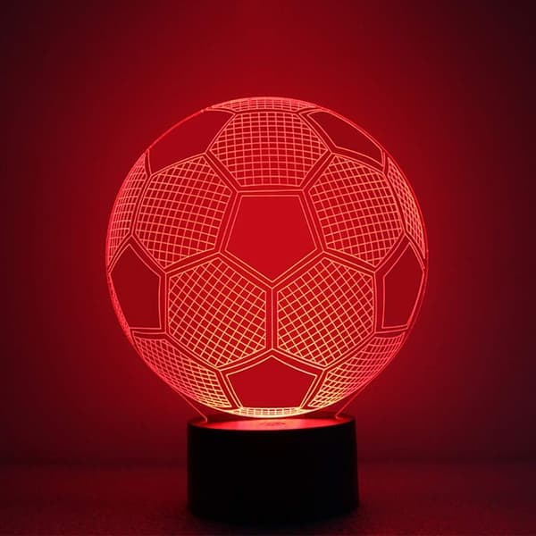 Cara 3D Illusion Fodboldlamper Lampe Fodbold Natlys til