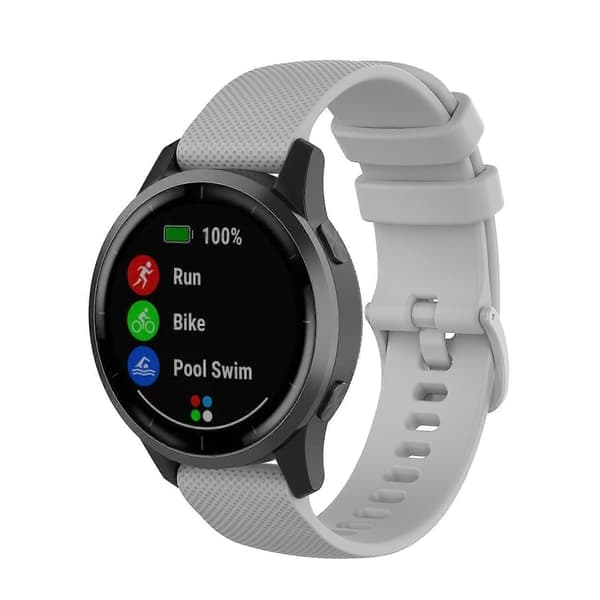Til Garmin Vivoactive 4 22mm silikonerem grå Gray