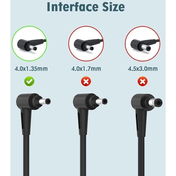 45W Oplader til ASUS Bærbare Computere – 19V Spænding, 2.37A Strøm – 4.0 x 1.35mm Interface – 1.5m Kabel – UX303U