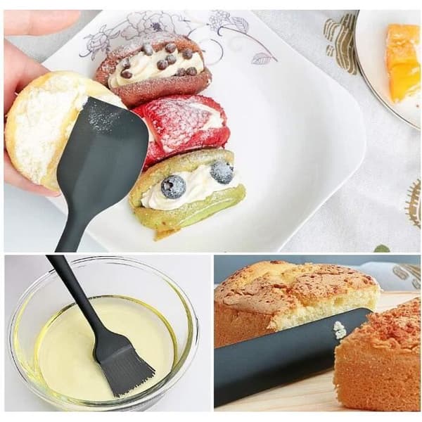 Silikonspatel - Kjøkkenredskap - Svart - Ergonomisk - Non-stick - Multifunksjonell