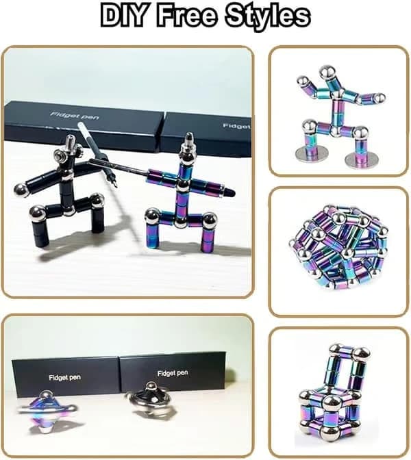 Fidget Penna, Magnetisk Penna, Magnetisk Metallpenna för Avkoppling för Tonåringar