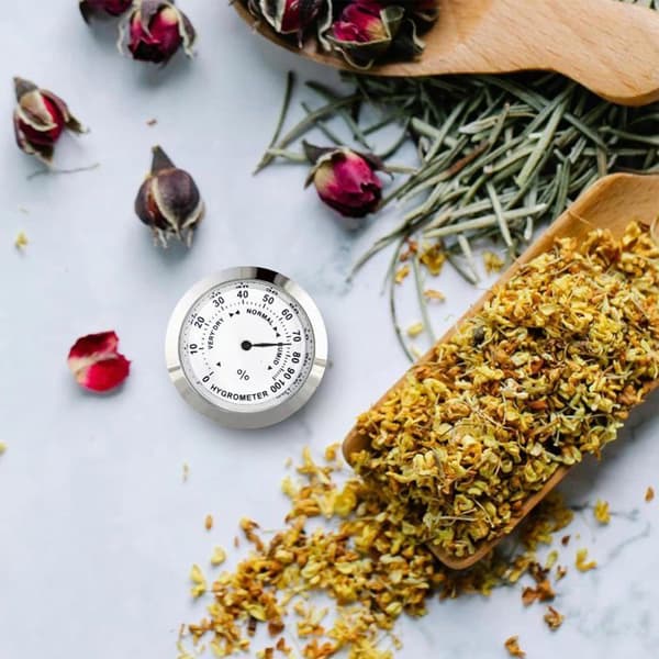 Analog rundt humidor hygrometer, fugtighedsmåler til cigarkasser