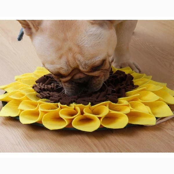 Hund Snuffle Mat Långsam Matare Pusselleksak Solrosformad Pad för Valpar
