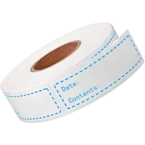 Etiketter - för flaskor, burkar, konserver, presentinslagning - 500 ark - 75 x 25 mm - 4 rullar